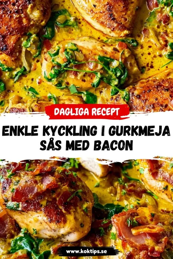 Enkle Kyckling i Gurkmejasås med Bacon