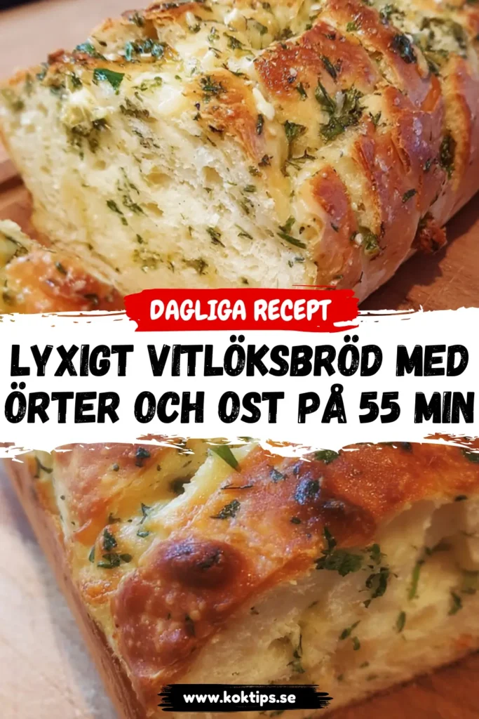 Lyxigt Vitlöksbröd med örter och ost på 55 min