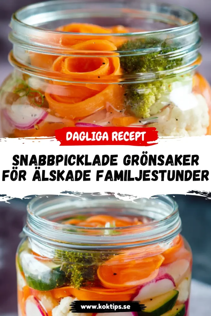 Snabbpicklade grönsaker för älskade familjestunder