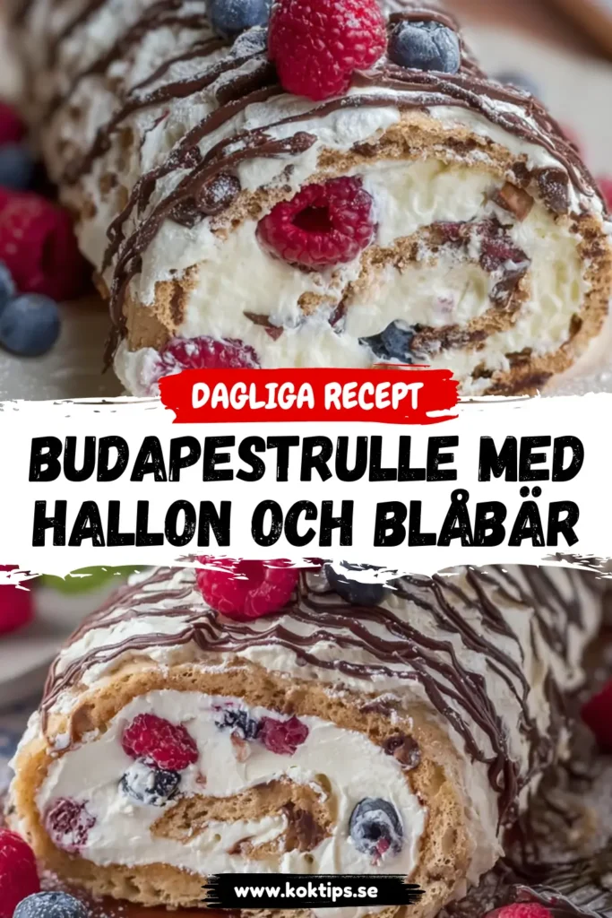 Budapestrulle med hallon och blåbär