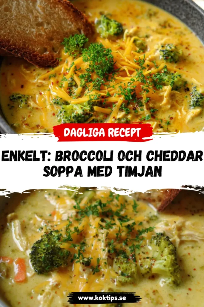 Enkelt: Broccoli och cheddarsoppa med timjan