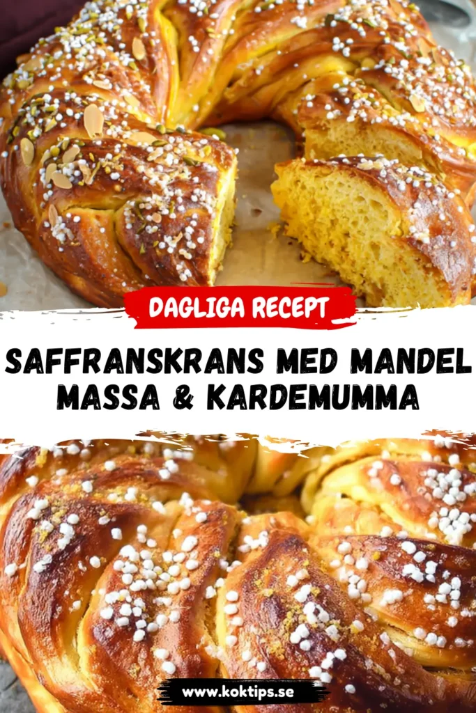 Saffranskrans med mandelmassa & kardemumma