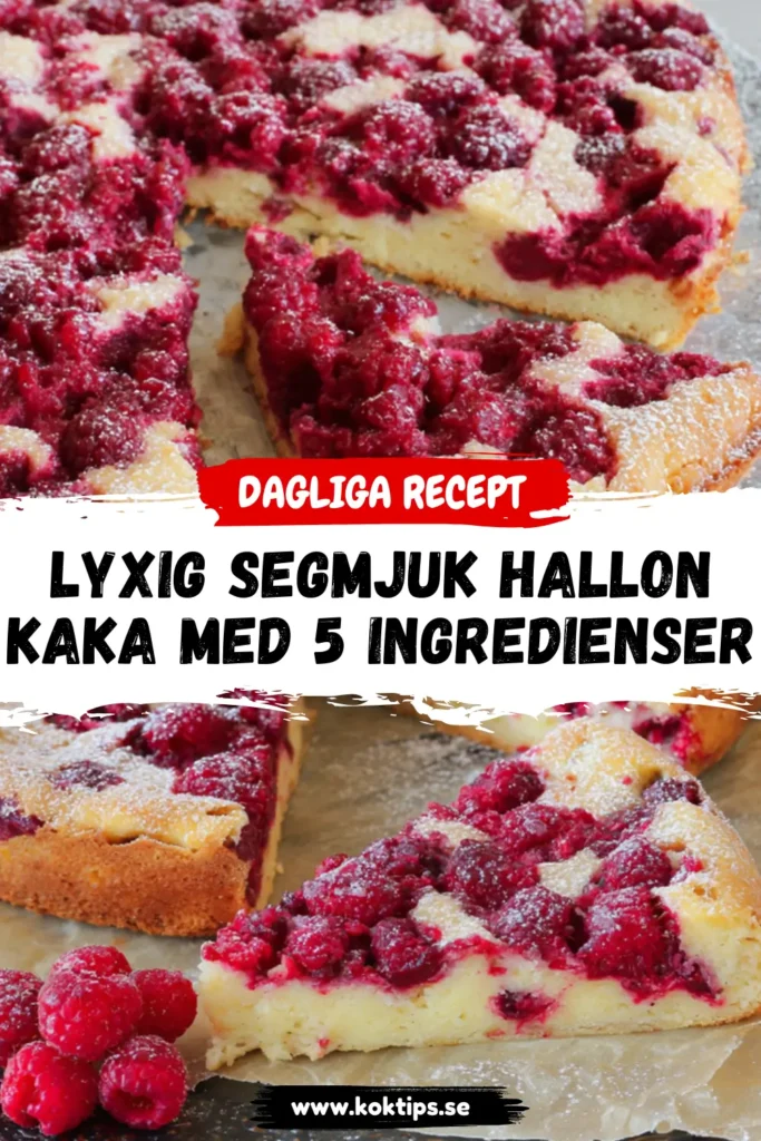 Lyxig segmjuk hallonkaka med 5 ingredienser