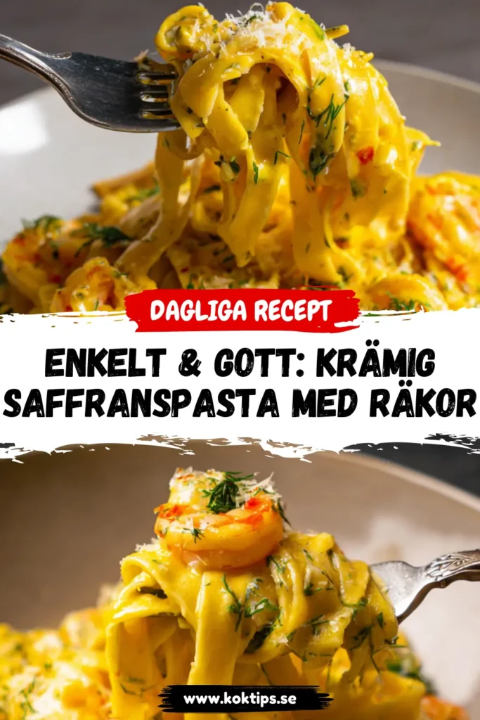 Enkelt & gott: Krämig saffranspasta med räkor
