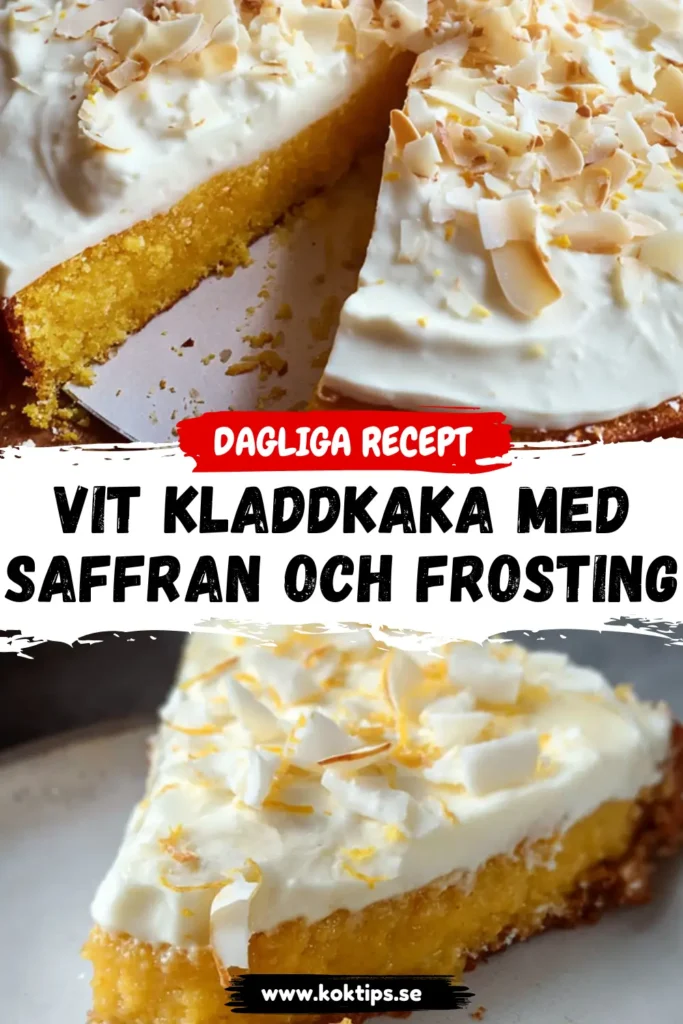 Vit kladdkaka med saffran och frosting