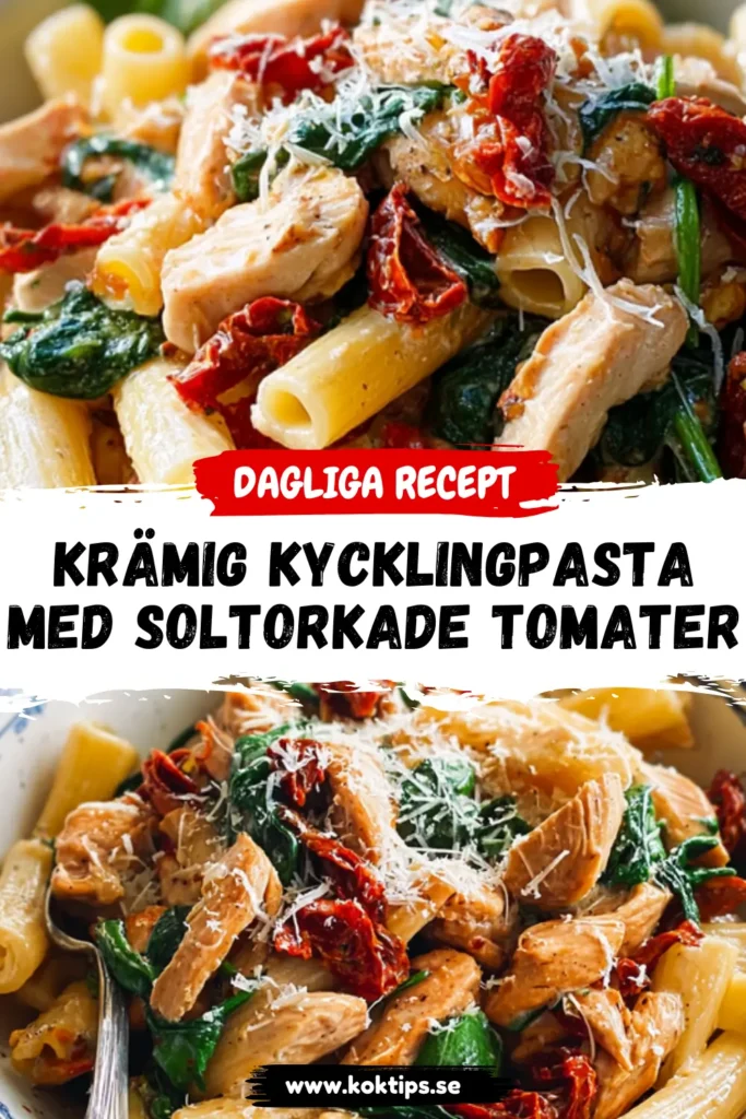 Krämig kycklingpasta med soltorkade tomater