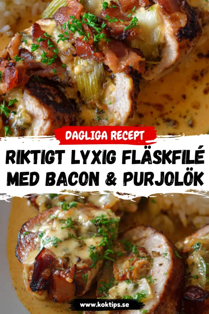 Riktigt lyxig Fläskfilé med bacon & purjolök