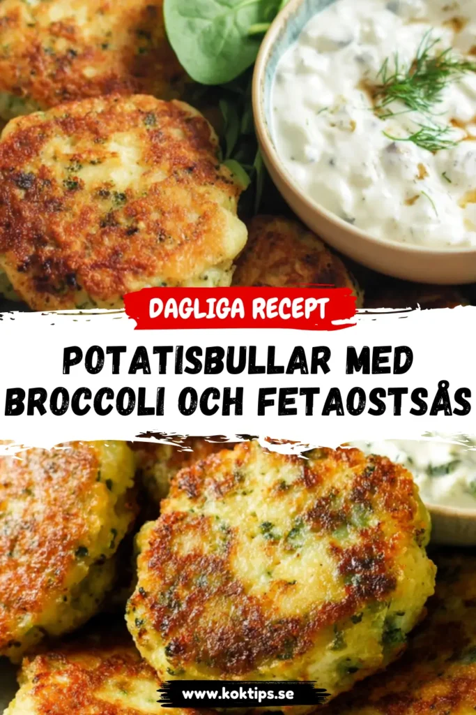 Potatisbullar med broccoli och fetaostsås