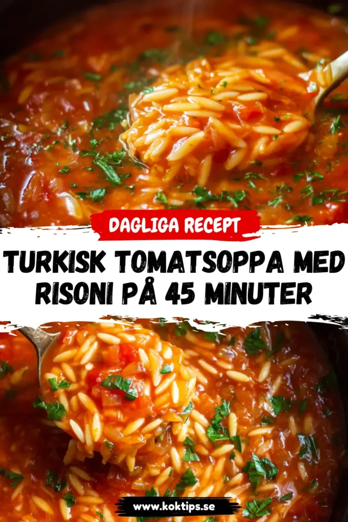Turkisk tomatsoppa med risoni på 45 minuter