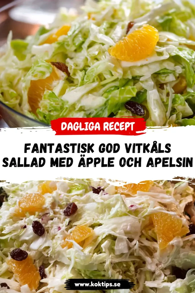 Fantastisk god vitkålssallad med äpple och apelsin