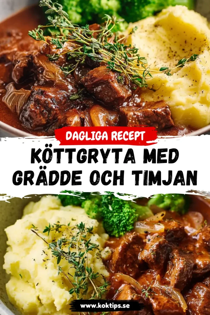 Köttgryta med grädde och timjan