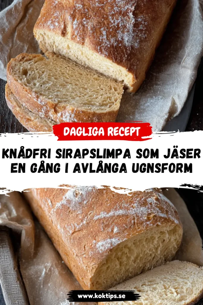 Knådfri sirapslimpa som jäser en gång i avlånga ugnsform