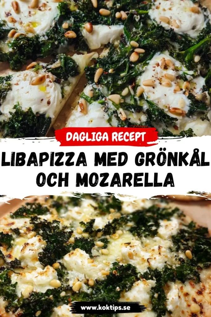 Libapizza med grönkål och mozarella