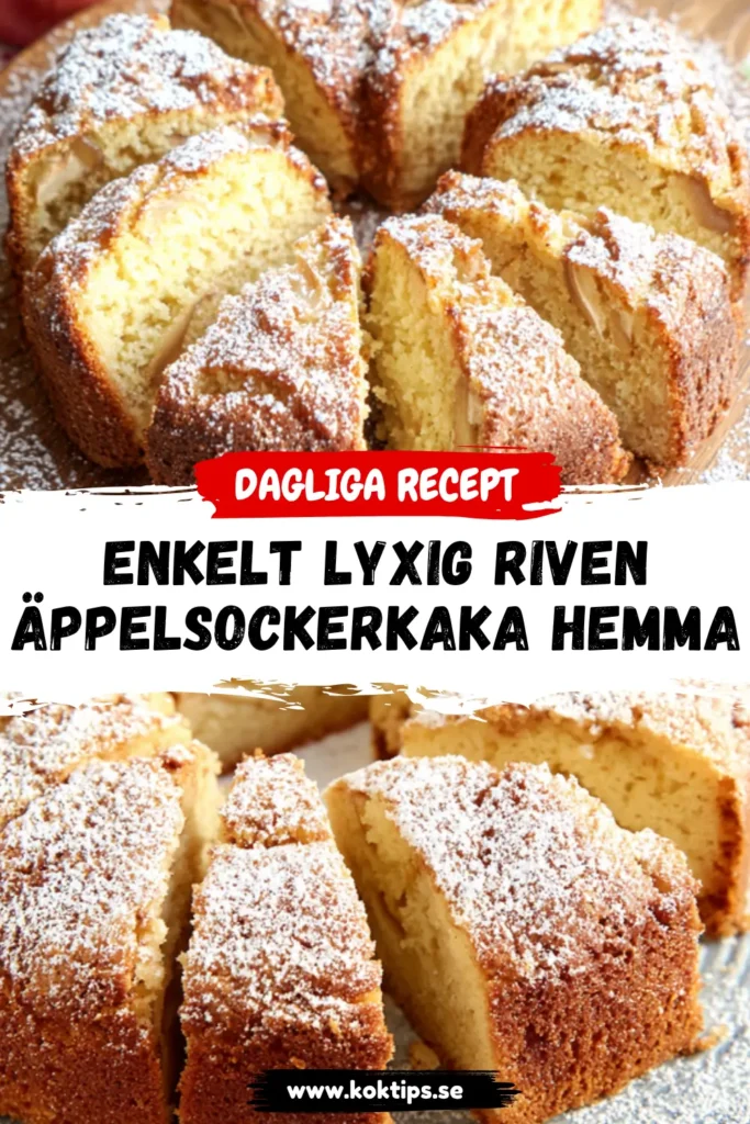 Enkelt lyxig Riven äppelsockerkaka hemma