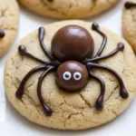 Läskiga spindelkakor med jordnötssmör till Halloween