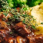 Köttgryta med grädde och timjan