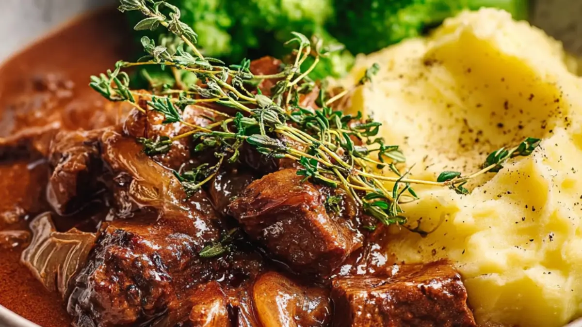 Köttgryta med grädde och timjan