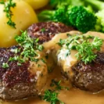 Lyxiga köttfärsbiffar med smakrik sås hemma