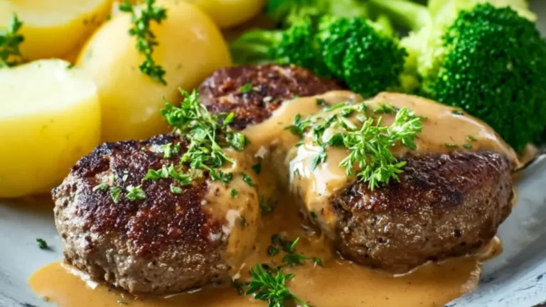 Lyxiga köttfärsbiffar med smakrik sås hemma