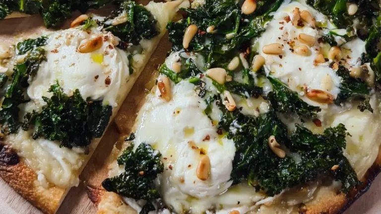 Libapizza med grönkål och mozarella