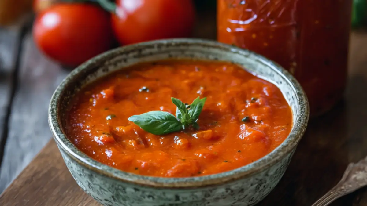 Hemkokt tomatsås på färska tomater