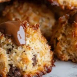 Salted caramel kokostoppar med chokladbitar