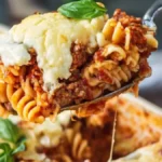 Pastagratäng med köttfärs och osttäcke