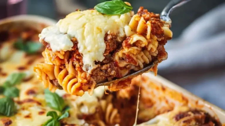 Pastagratäng med köttfärs och osttäcke