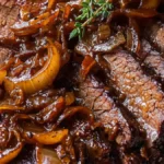 Bräserad Nötköttsbringa i Balsamico Löksås