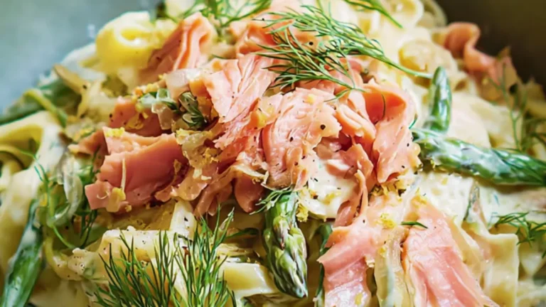Njut av lyxig laxpasta med sparris och citron idag!