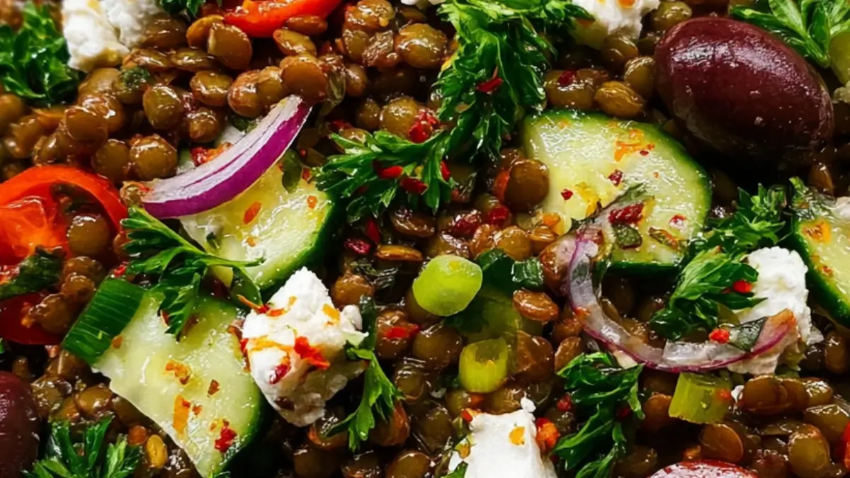 Perfekt Medelhavsinspirerad linsallad med smakrik dressing