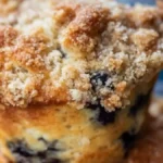 Enkla blåbärsmuffins med pajsmul för hela familjen