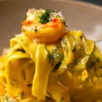 Enkelt & gott: Krämig saffranspasta med räkor