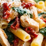 Krämig kycklingpasta med soltorkade tomater