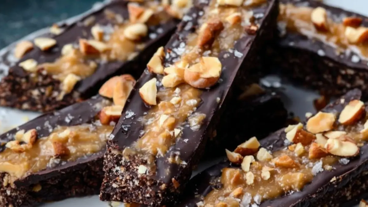 Sega chokladsnitt med salt jordnötstosca