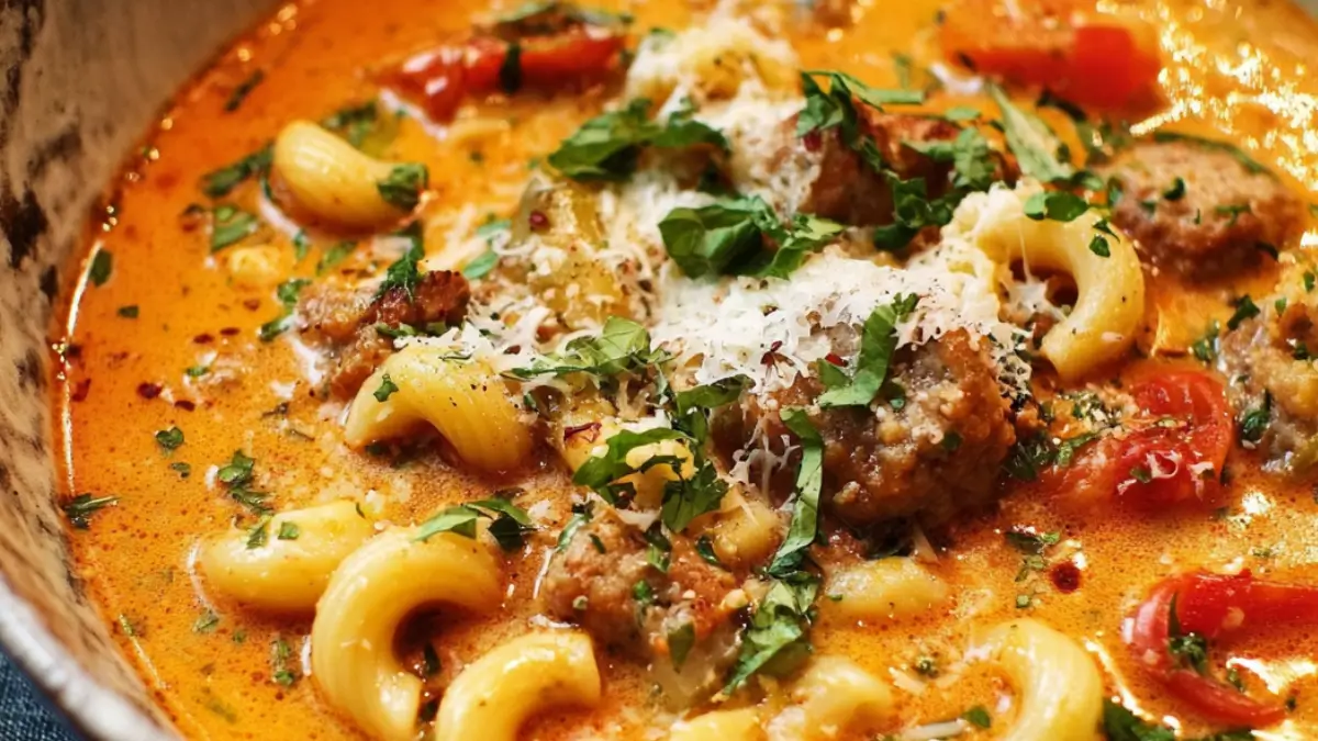 Perfekt Krämig tomatsoppa med italiensk korv