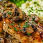 Kyckling i krämig balsamvinägersås med champinjoner