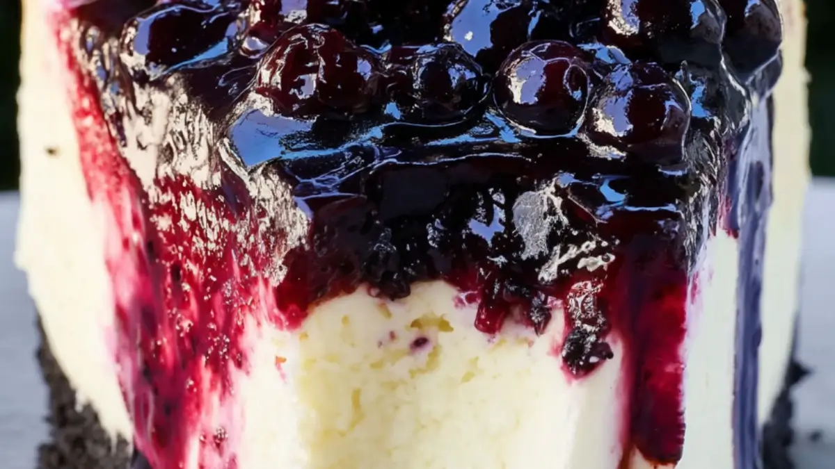 Felfri Citroncheesecake med blåbärskompott