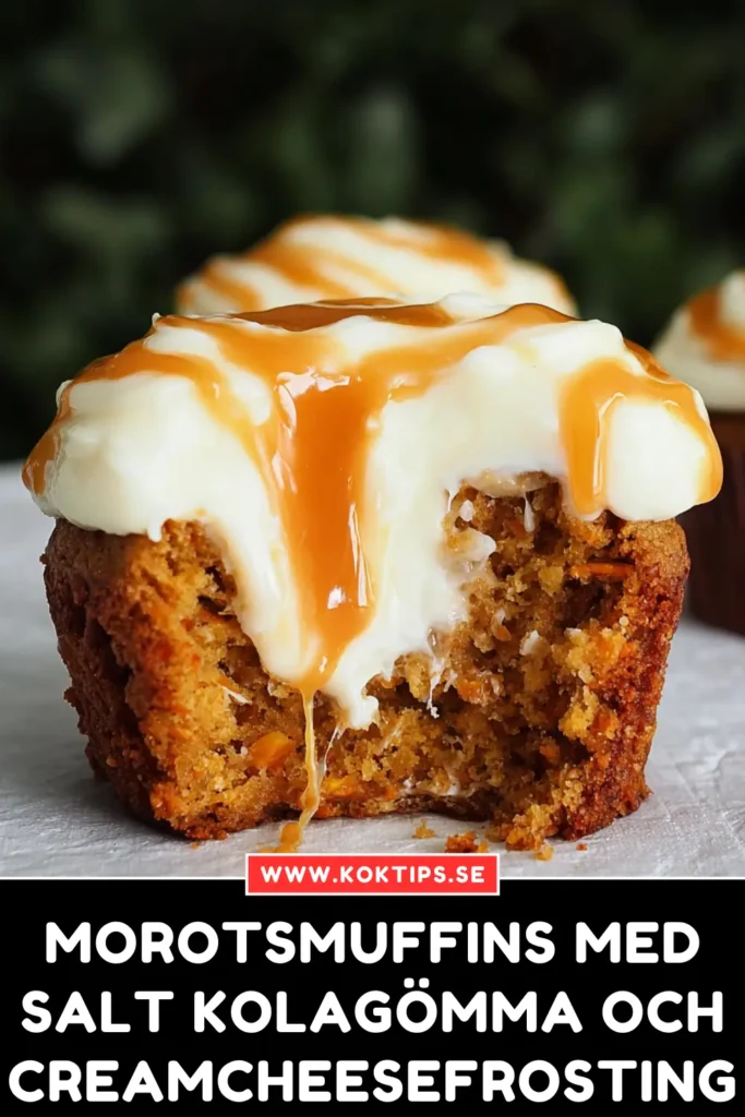 Morotsmuffins med salt kolagömma och creamcheesefrosting