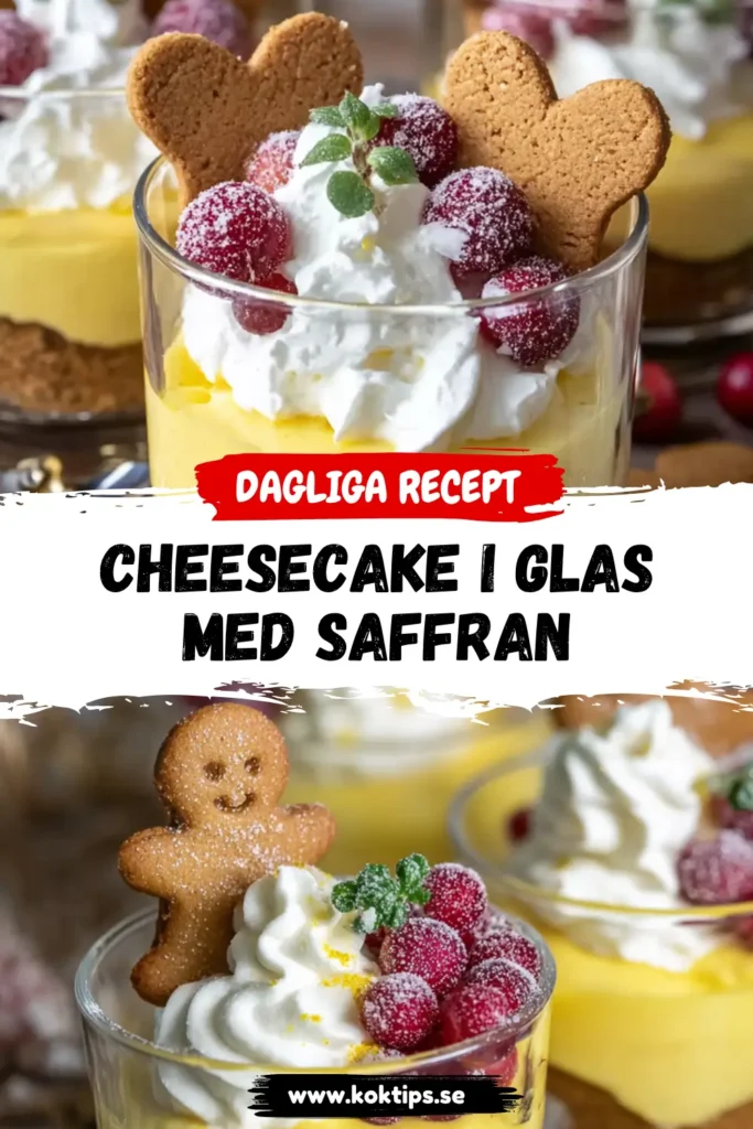 Cheesecake i glas med saffran