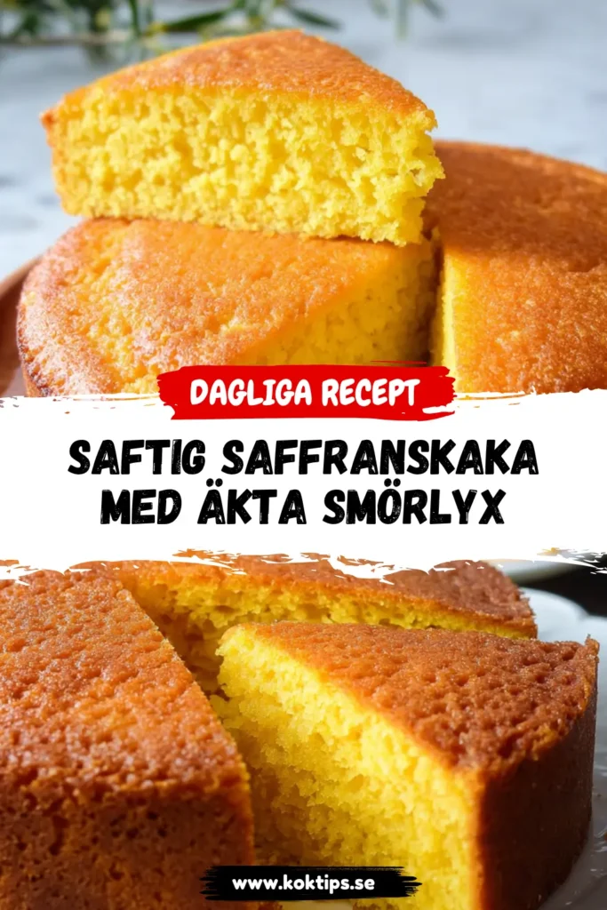Saftig saffranskaka med äkta smörlyx