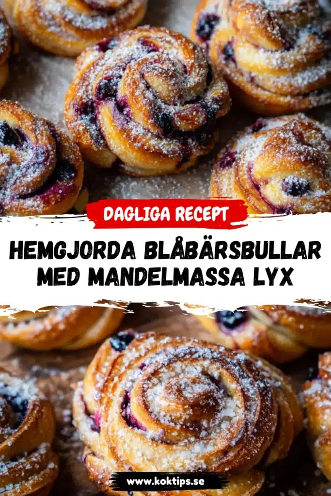 Hemgjorda Blåbärsbullar med mandelmassa lyx