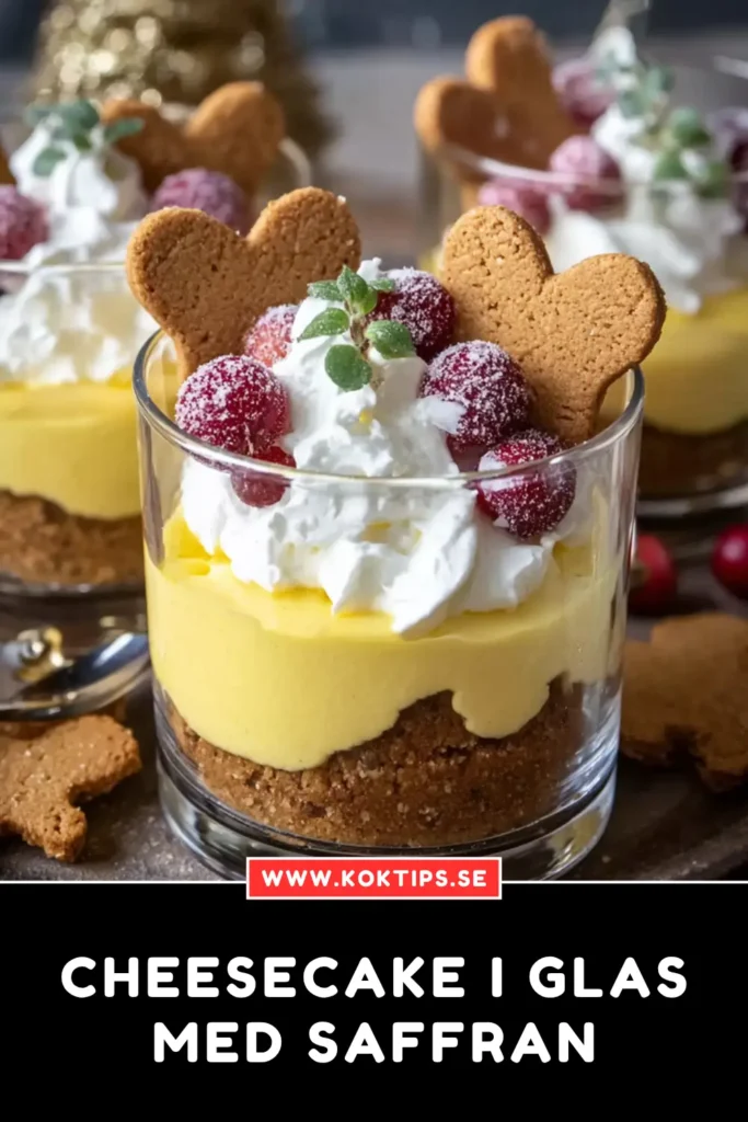 Cheesecake i glas med saffran