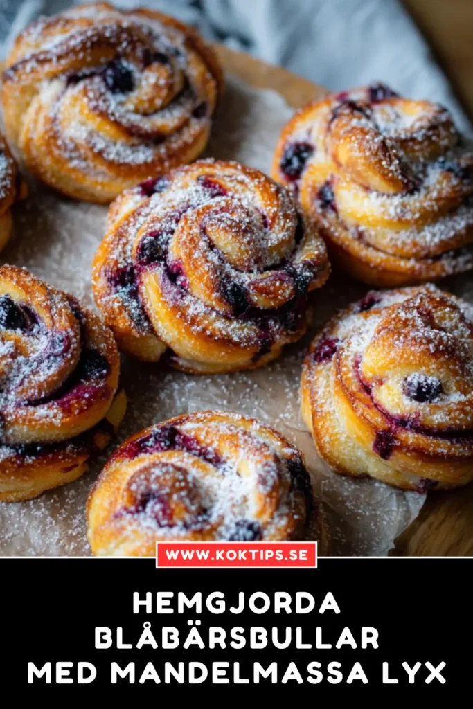 Hemgjorda Blåbärsbullar med mandelmassa lyx
