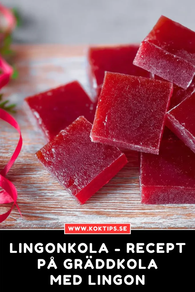 Lingonkola recept på gräddkola med lingon