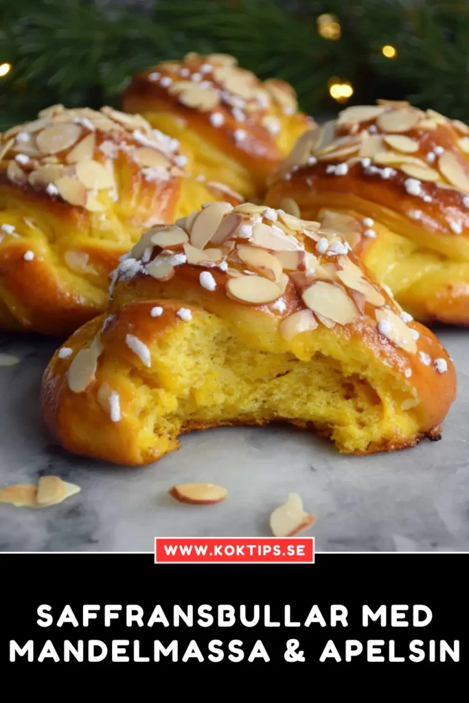 Saffransbullar med mandelmassa & apelsin