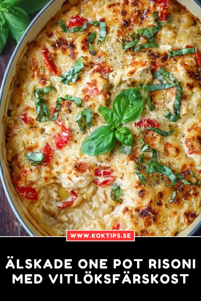 Älskade One pot risoni med vitlöksfärskost