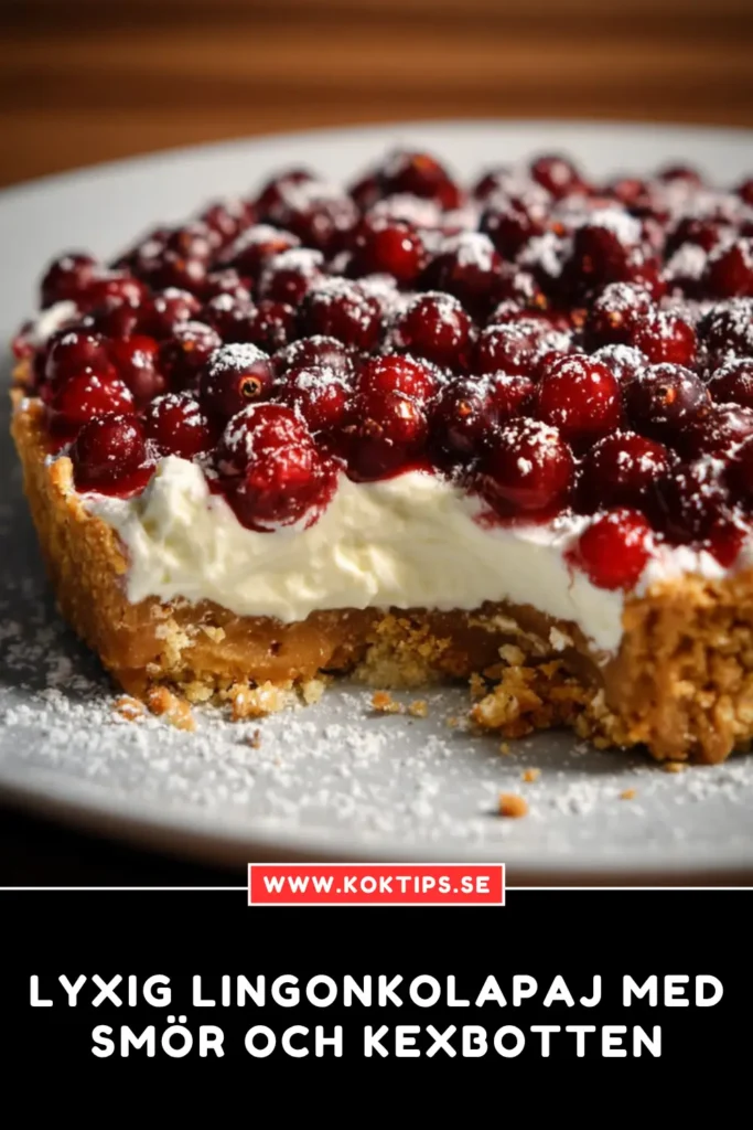 Lyxig Lingonkolapaj med smör och kexbotten