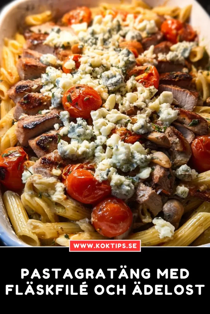 Pastagratäng med fläskfilé och ädelost