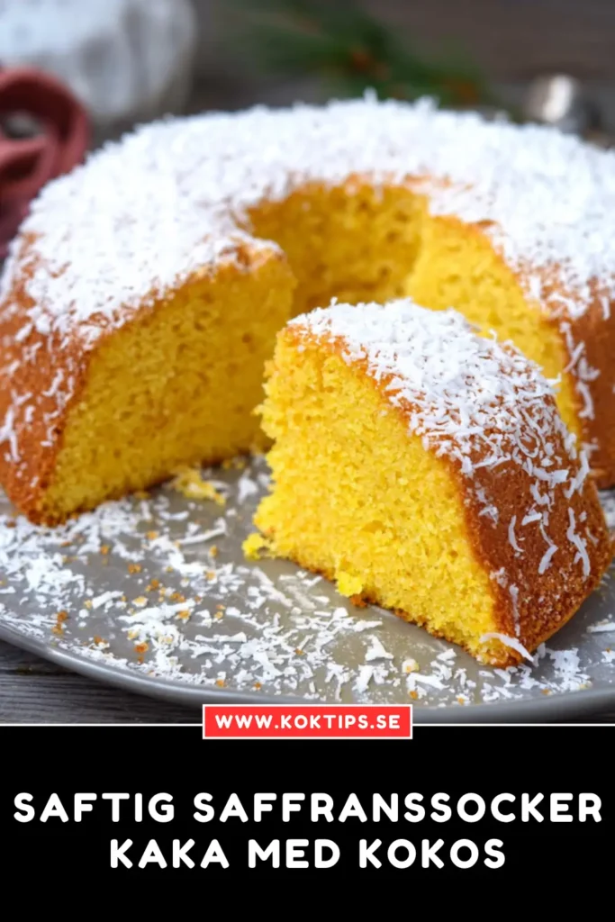 Saftig saffranssockerkaka med kokos